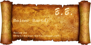 Beiner Bartó névjegykártya